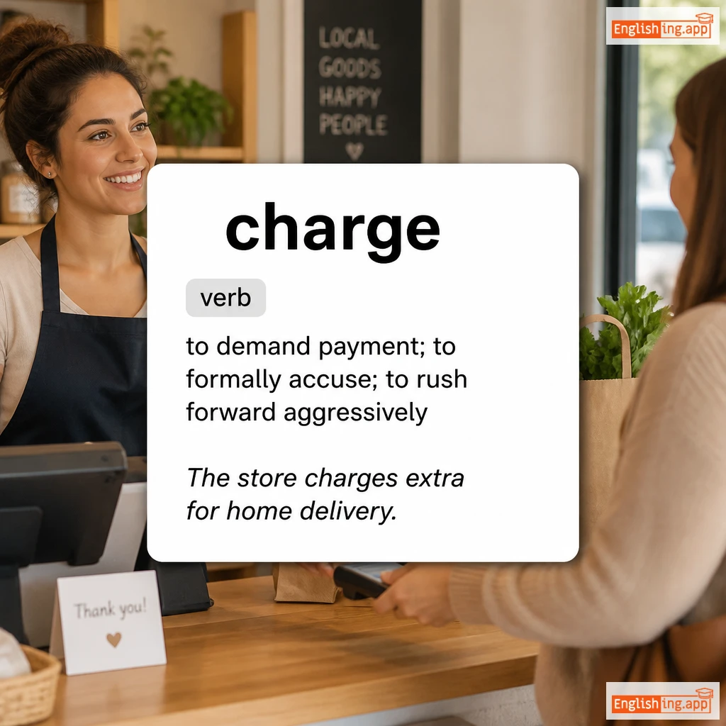 charge definition card — visual illustration of the meaning