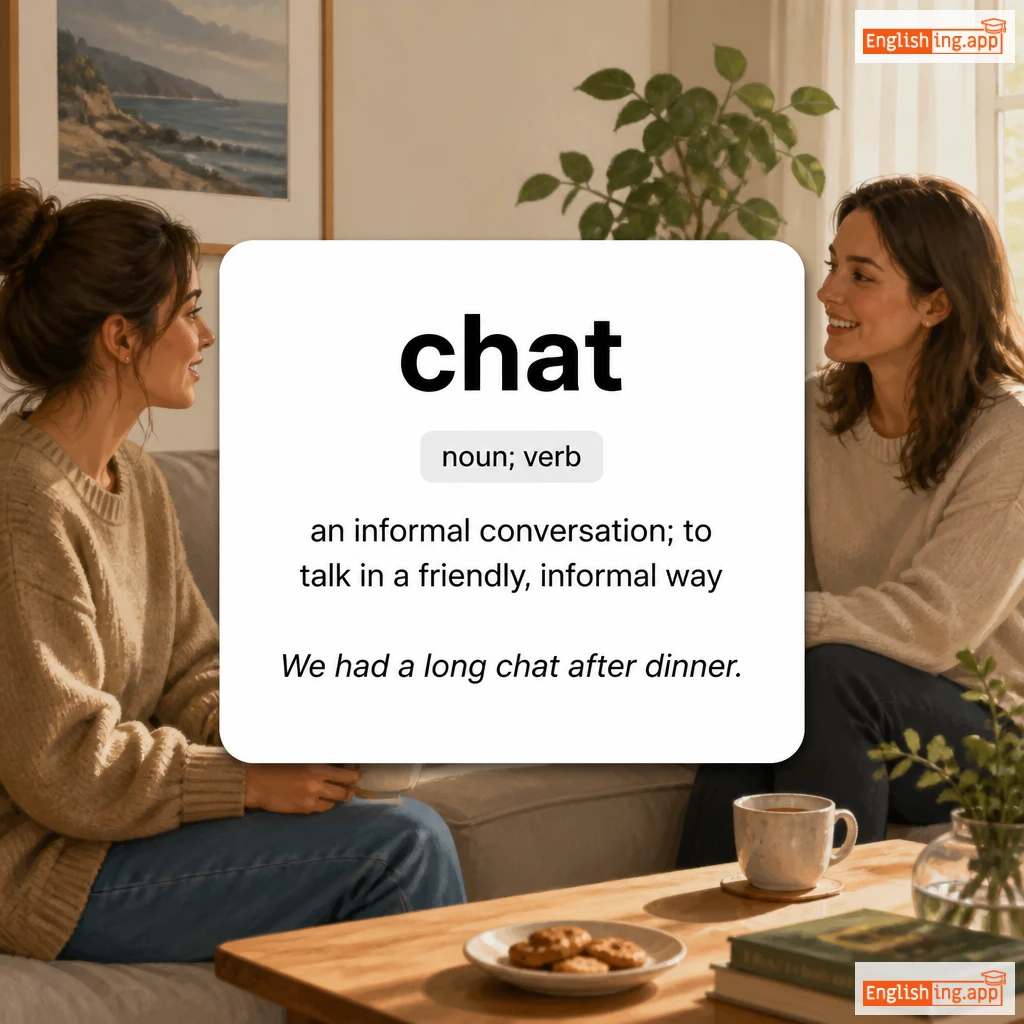 chat definition card — visual illustration of the meaning