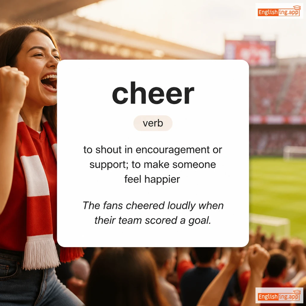 cheer definition card — visual illustration of the meaning