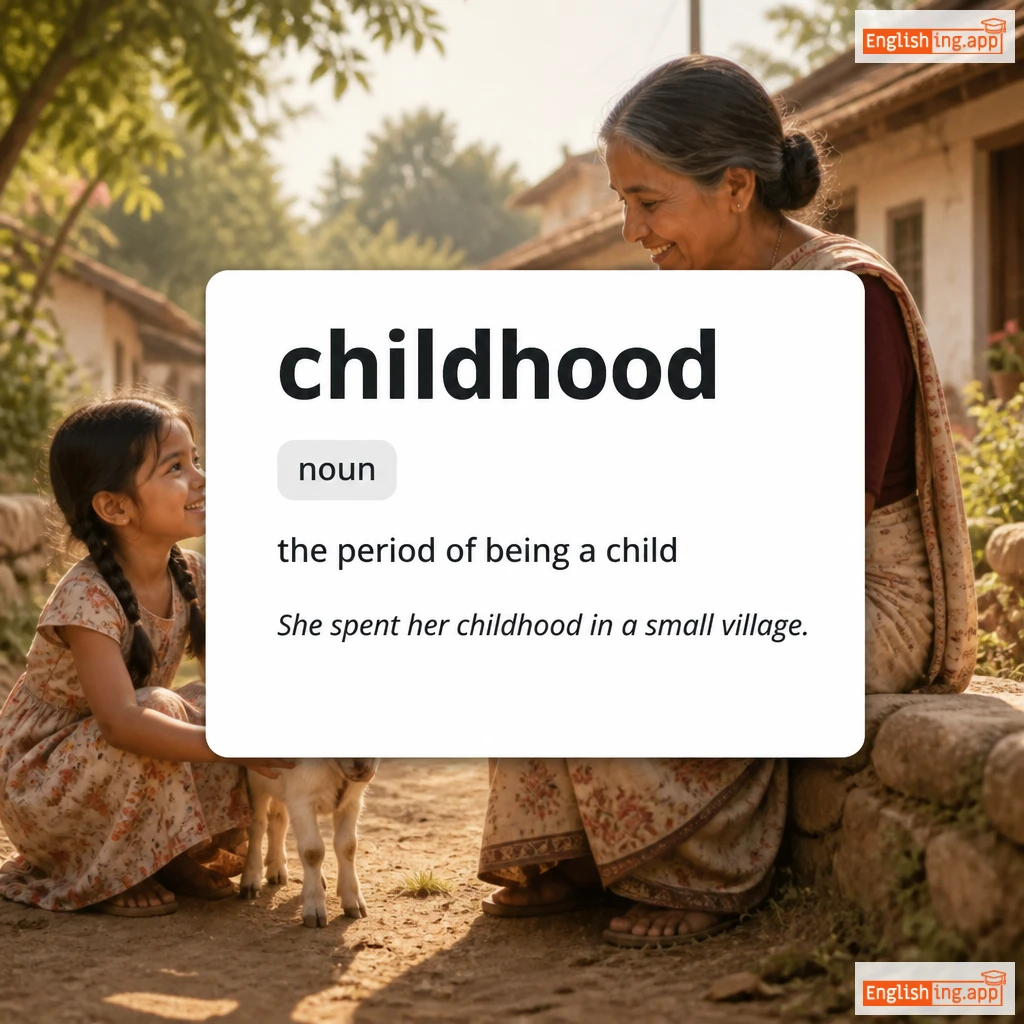 childhood definition card — visual illustration of the meaning