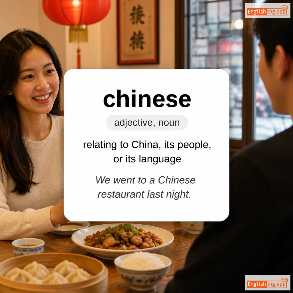 chinese definition card — visual illustration of the meaning