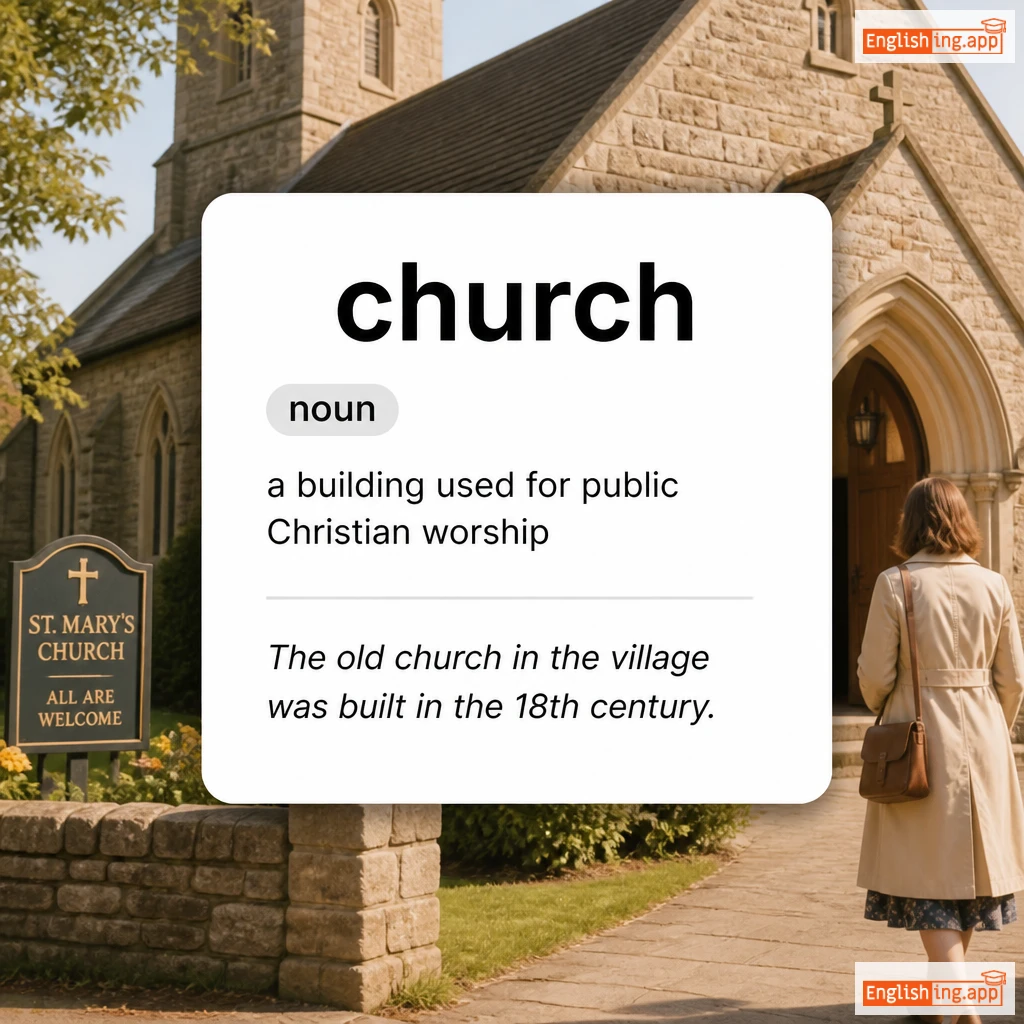 church definition card — visual illustration of the meaning