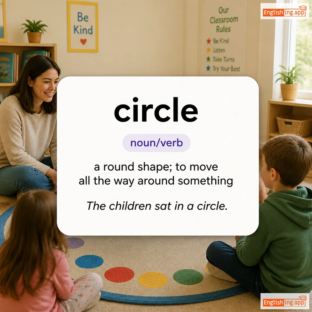 circle definition card — visual illustration of the meaning