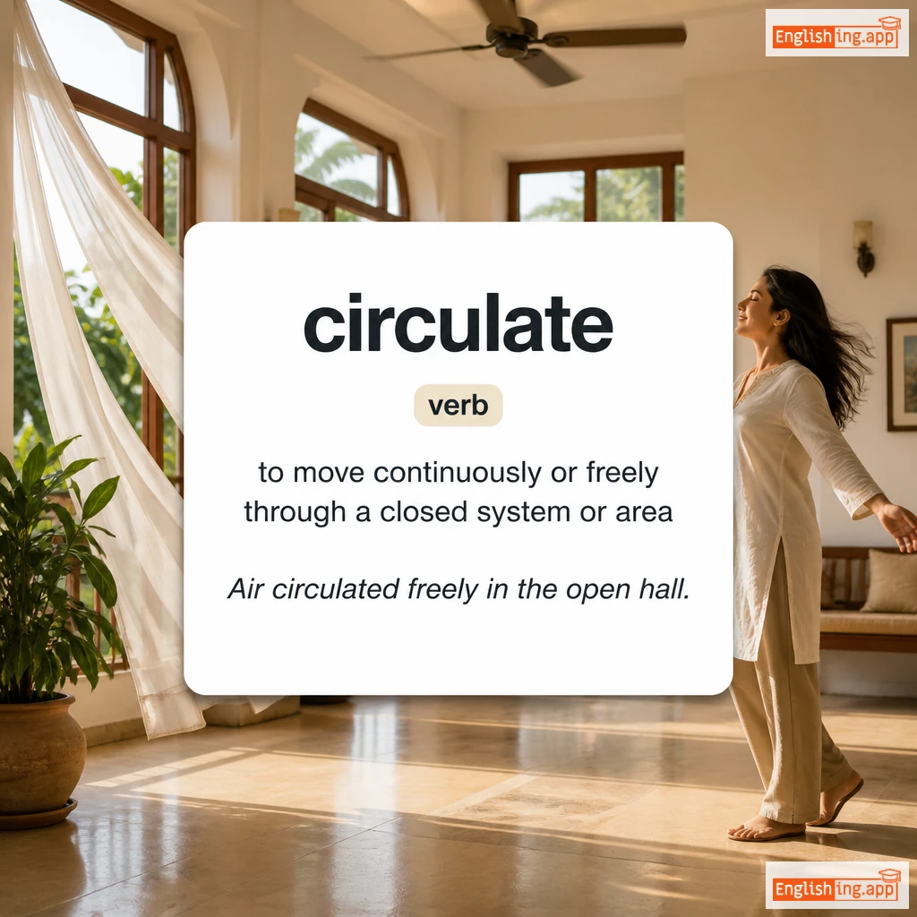 circulate definition card — visual illustration of the meaning