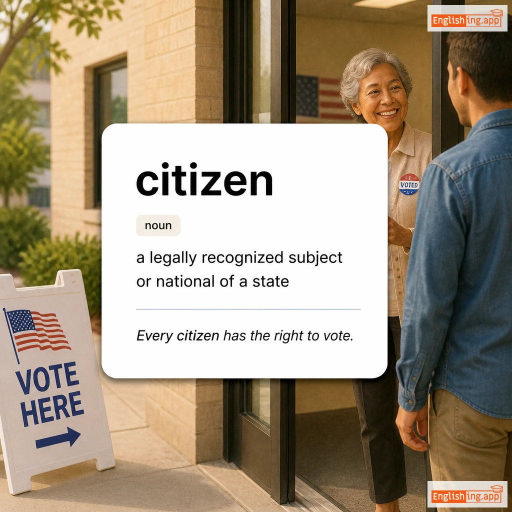 citizen definition card — visual illustration of the meaning
