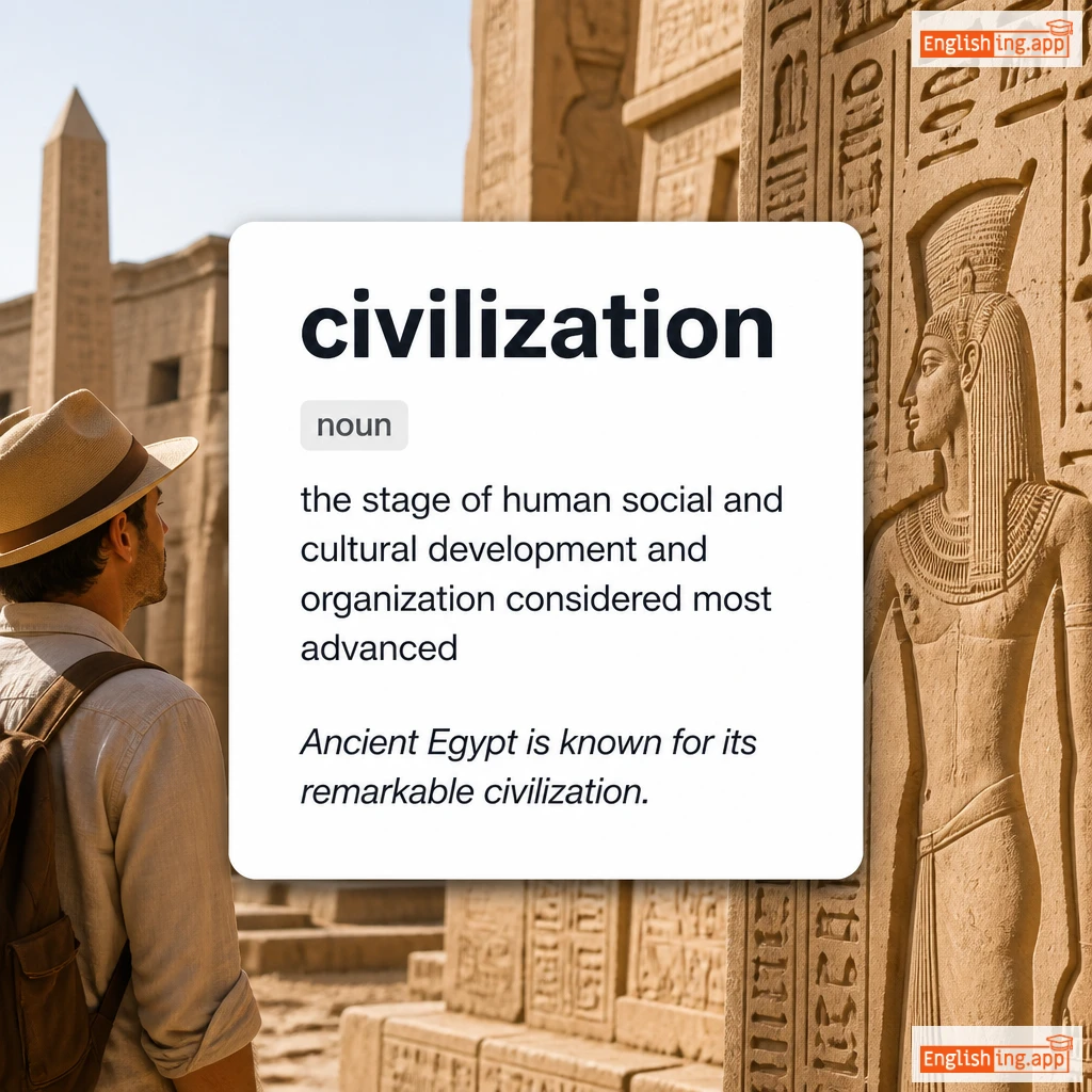 civilization definition card — visual illustration of the meaning