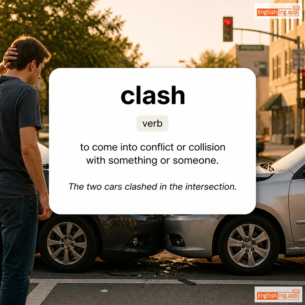 clash definition card — visual illustration of the meaning