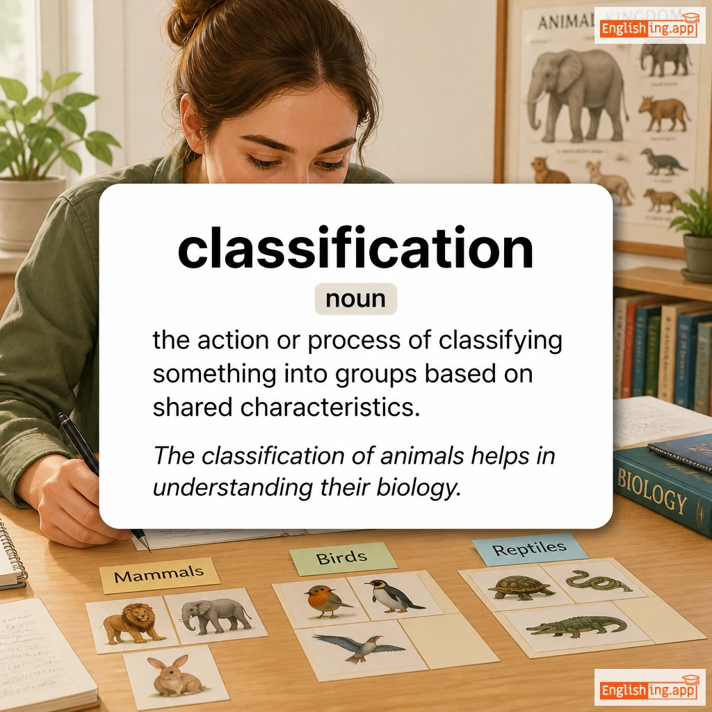 classification definition card — visual illustration of the meaning