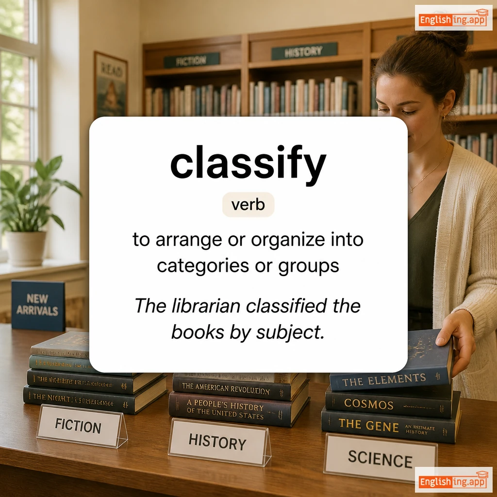 classify definition card — visual illustration of the meaning