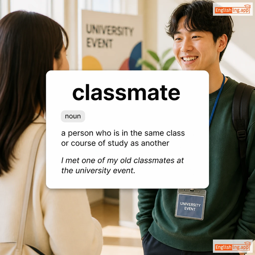 classmate definition card — visual illustration of the meaning