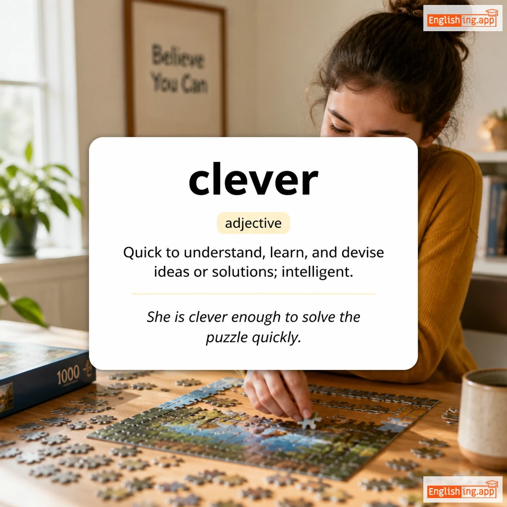 clever definition card — visual illustration of the meaning