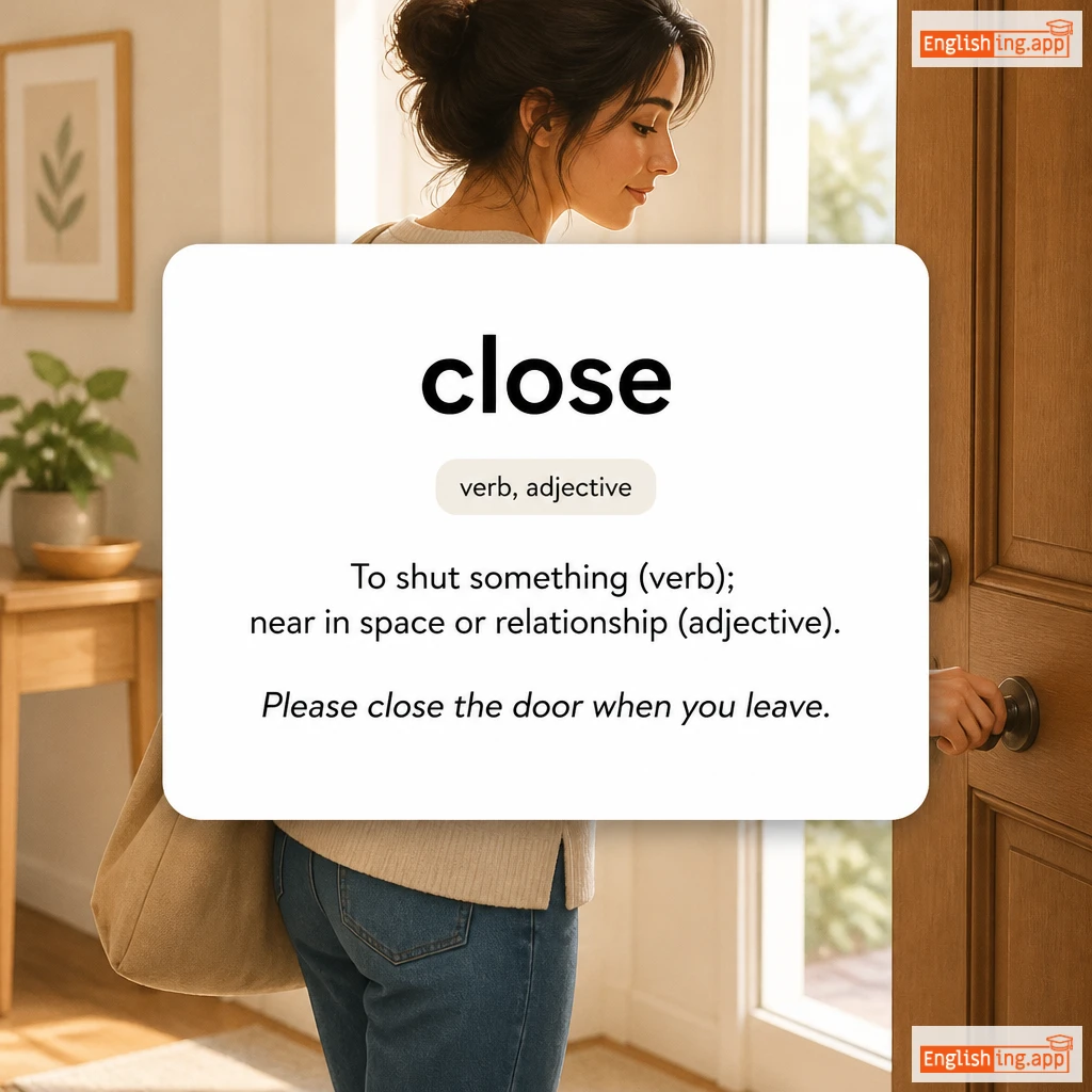 close definition card — visual illustration of the meaning