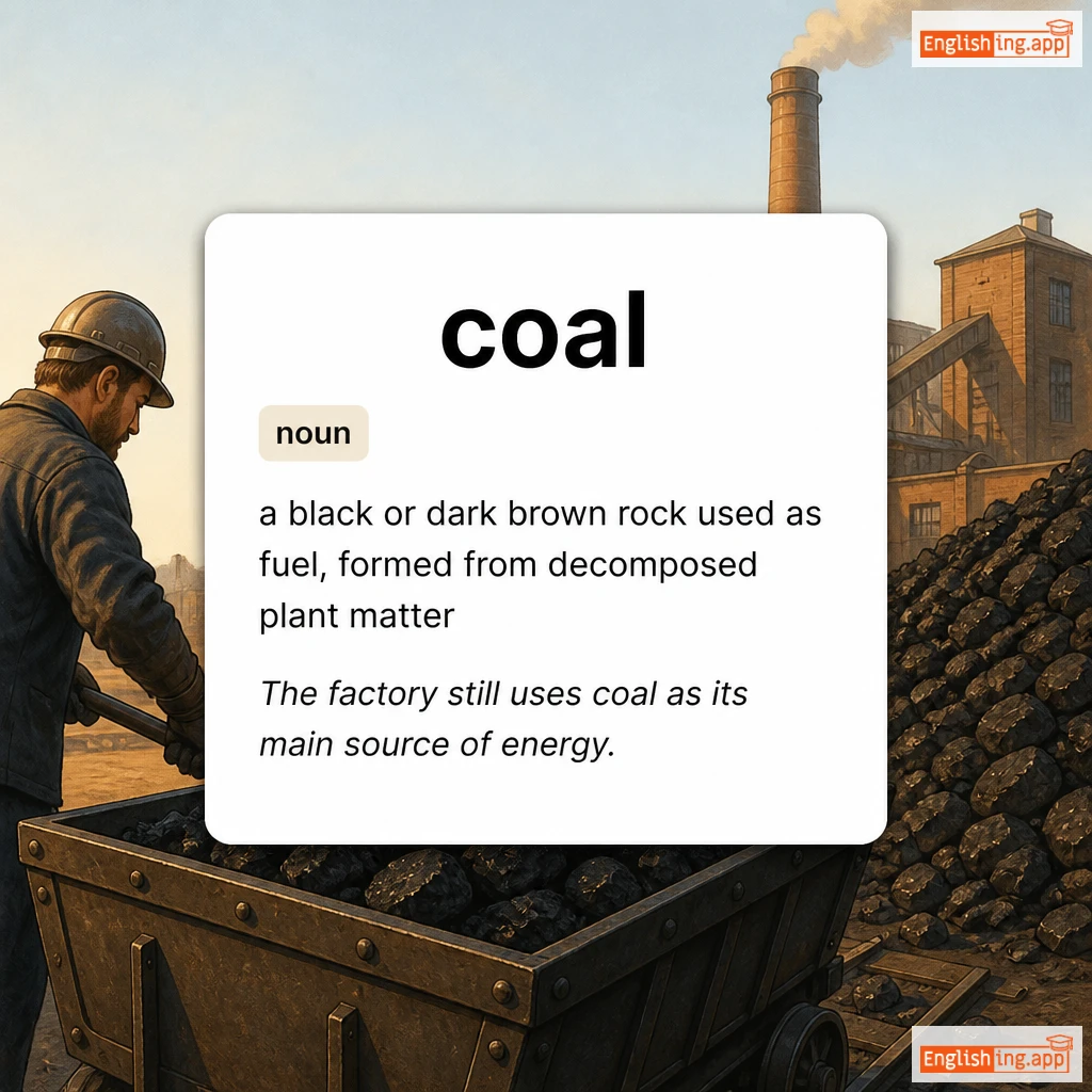 coal definition card — visual illustration of the meaning