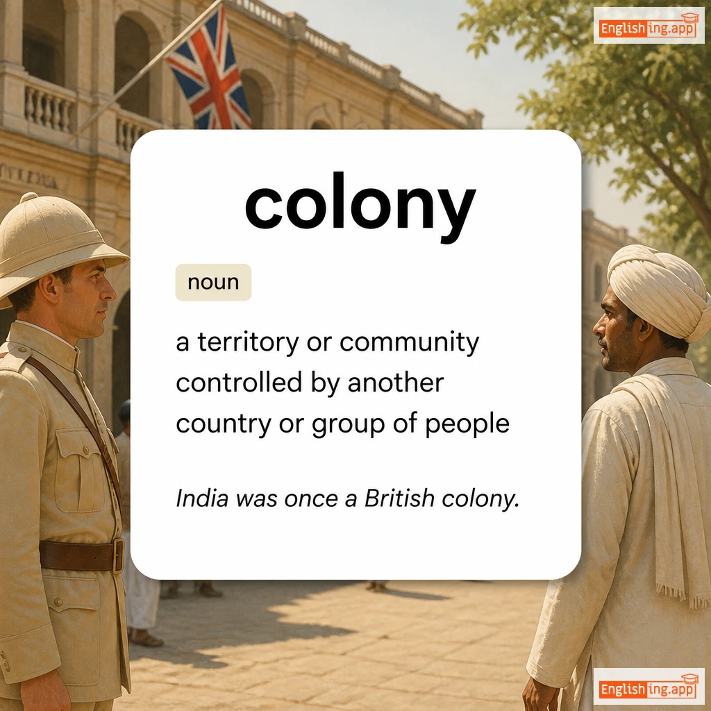 colony definition card — visual illustration of the meaning