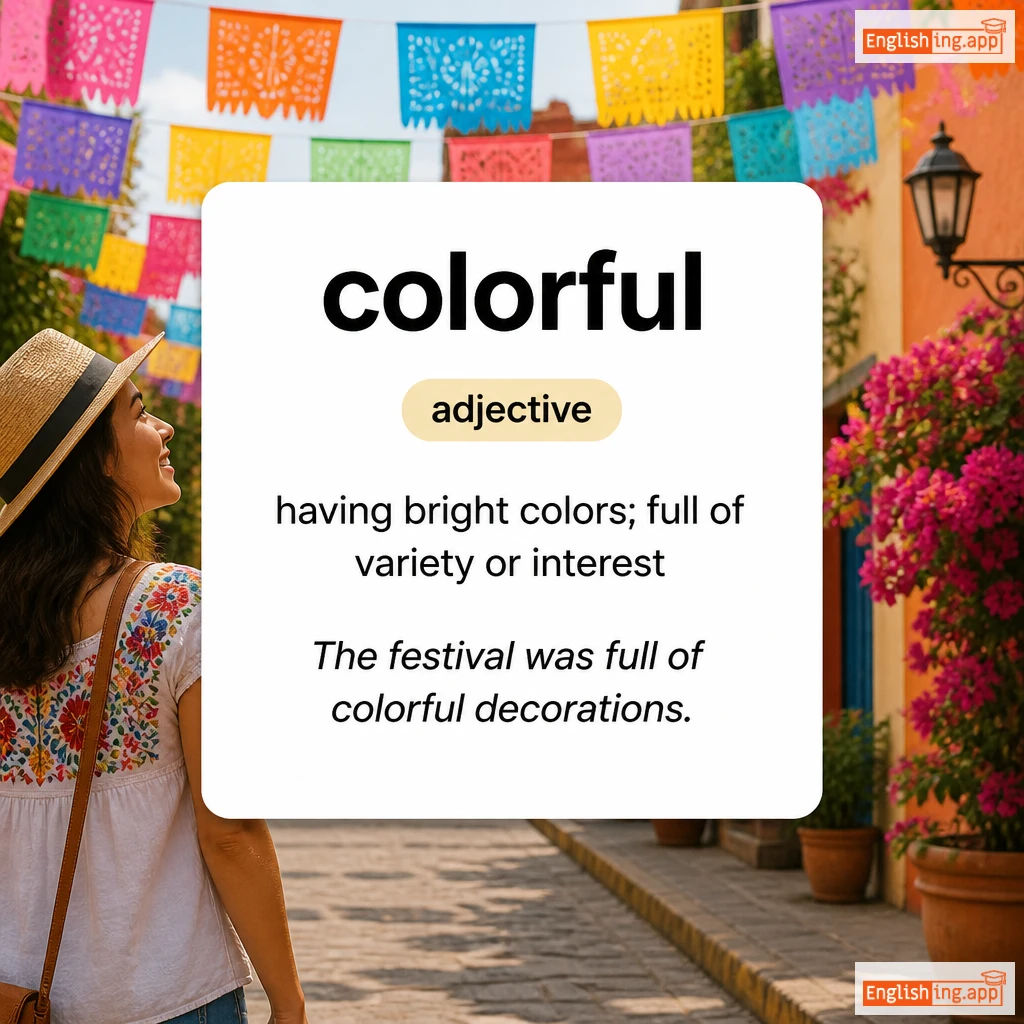 colorful definition card — visual illustration of the meaning