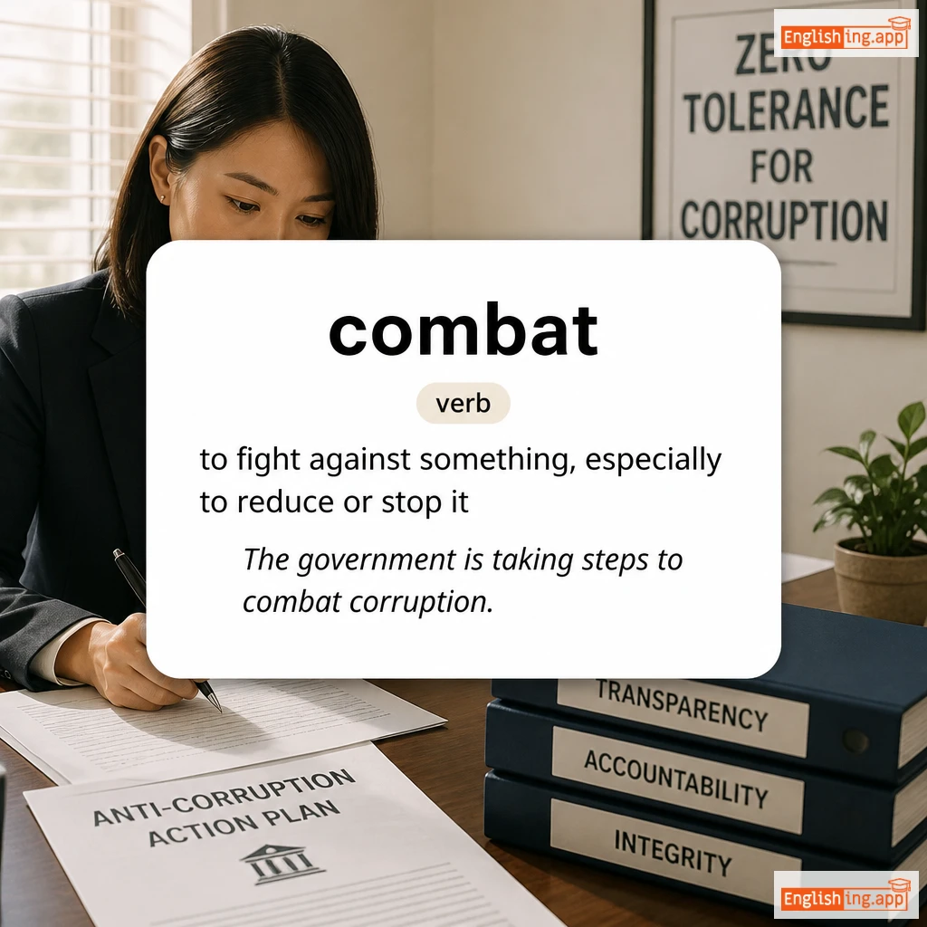 combat definition card — visual illustration of the meaning