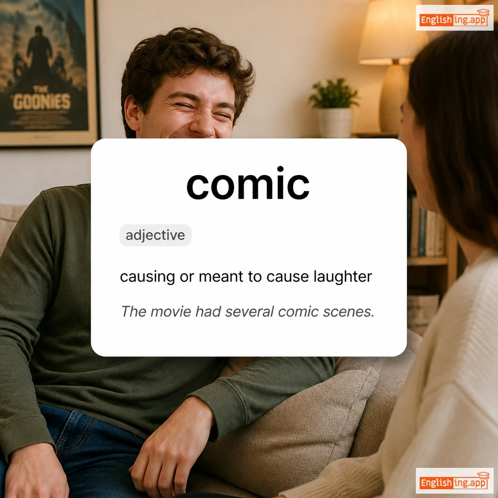 comic definition card — visual illustration of the meaning