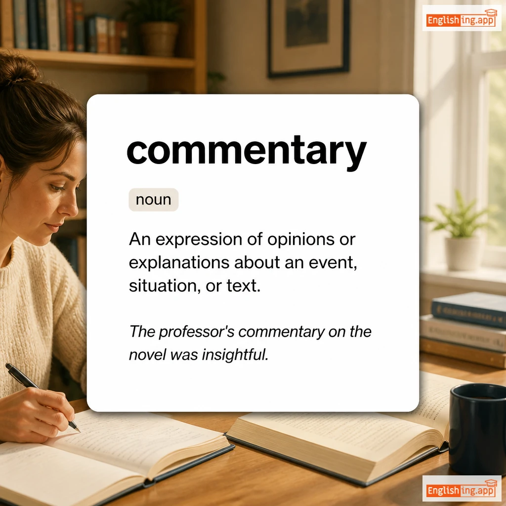 commentary definition card — visual illustration of the meaning