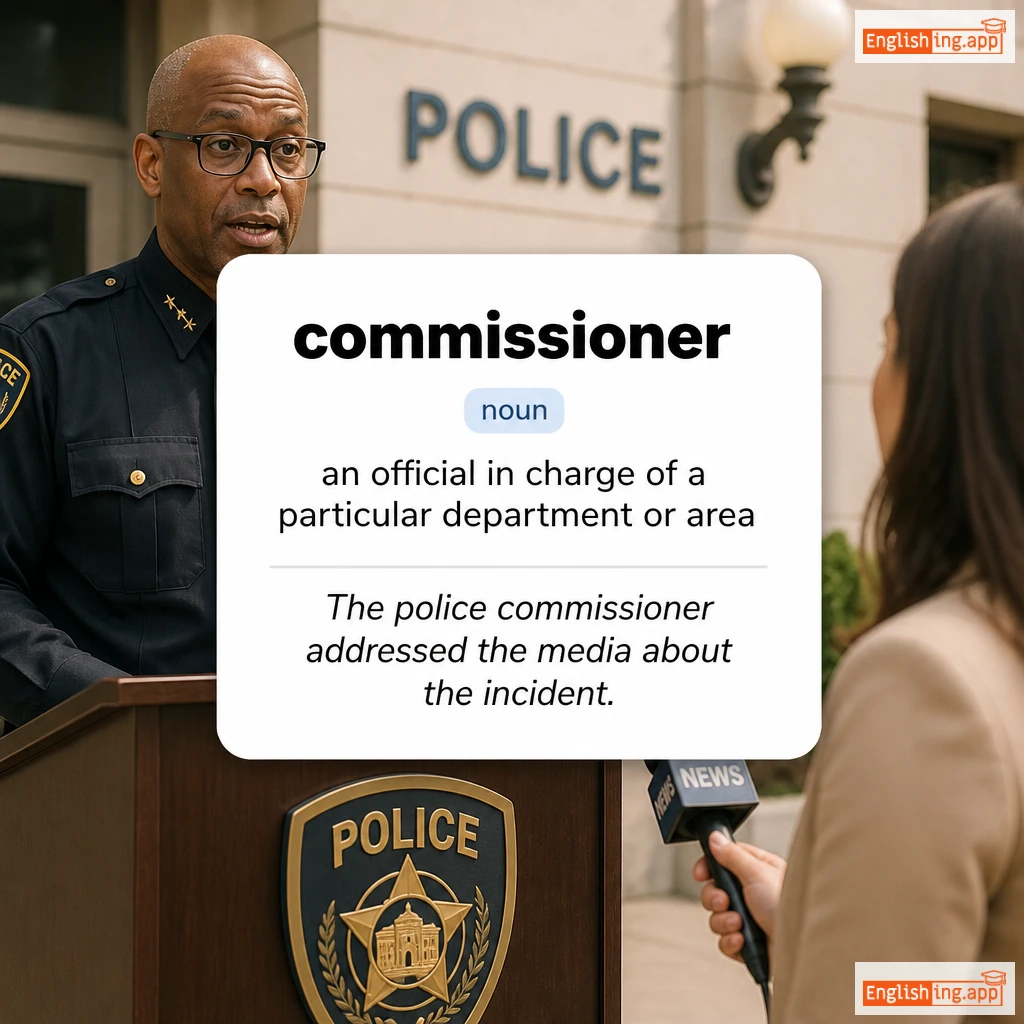 commissioner definition card — visual illustration of the meaning