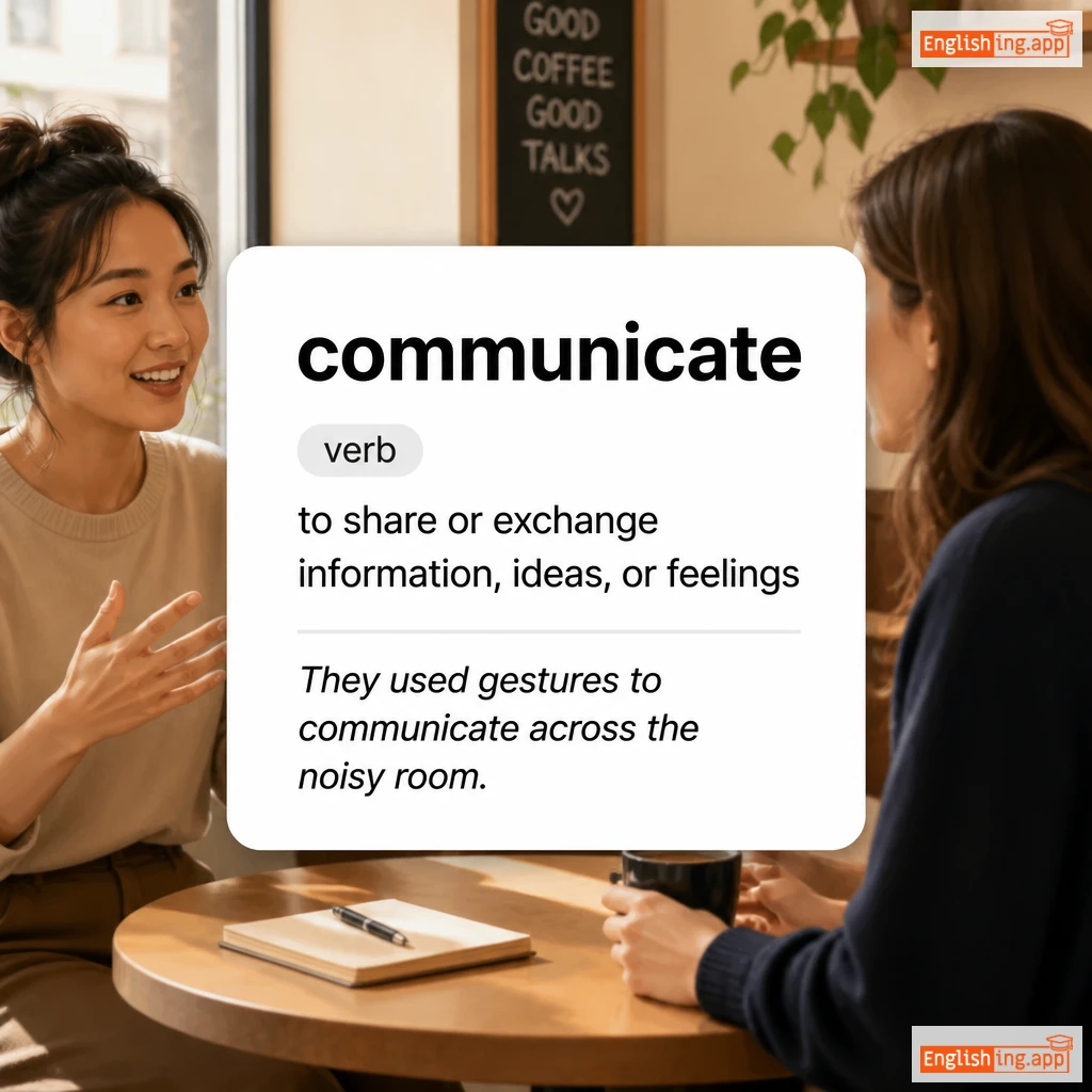 communicate definition card — visual illustration of the meaning