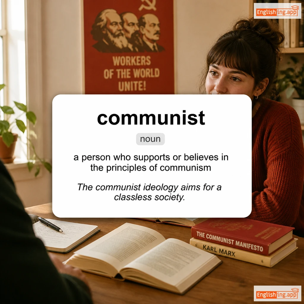 communist definition card — visual illustration of the meaning