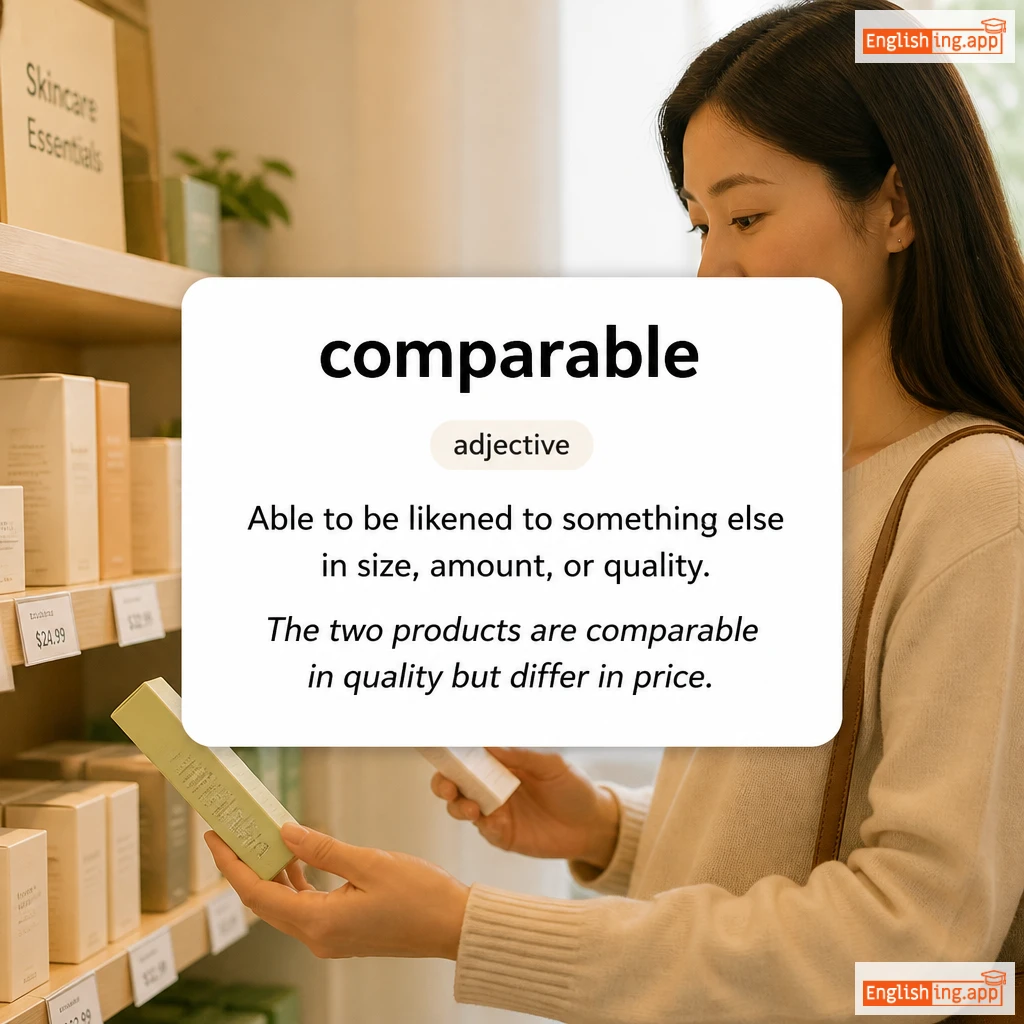 comparable definition card — visual illustration of the meaning