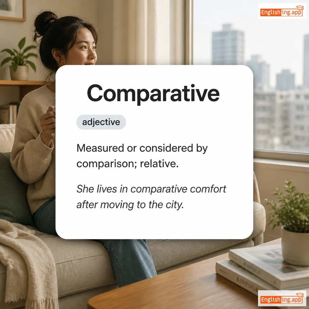 Comparative definition card — visual illustration of the meaning