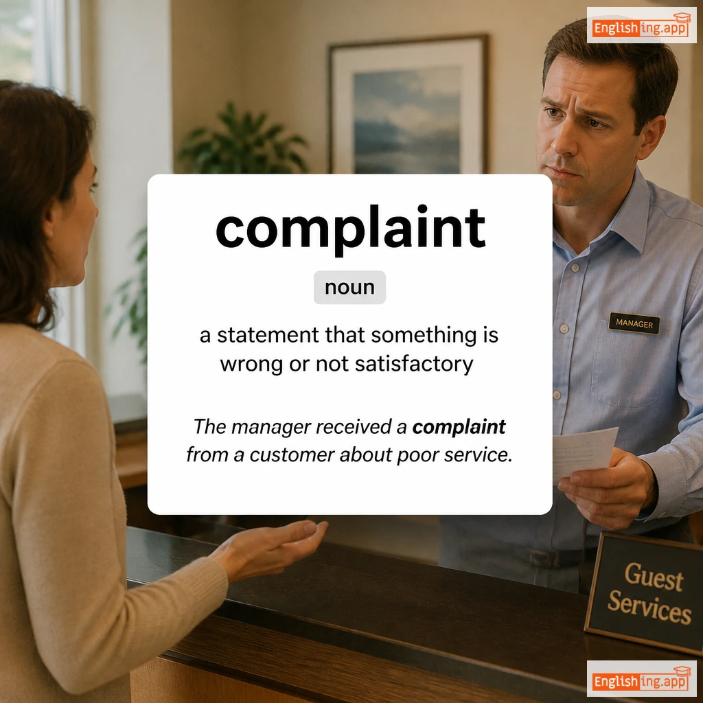complaint definition card — visual illustration of the meaning