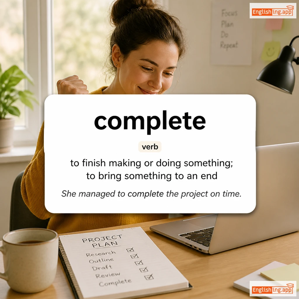 complete definition card — visual illustration of the meaning