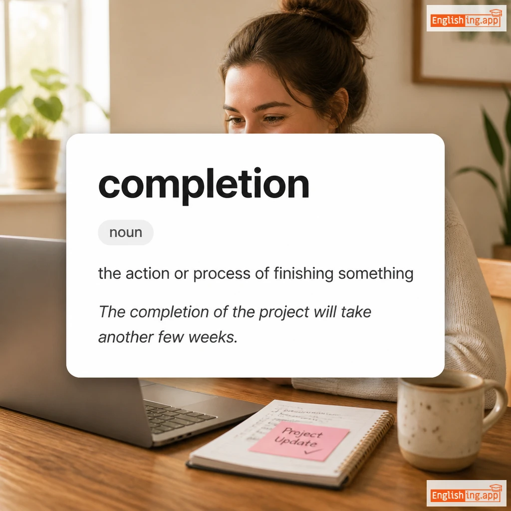 completion definition card — visual illustration of the meaning