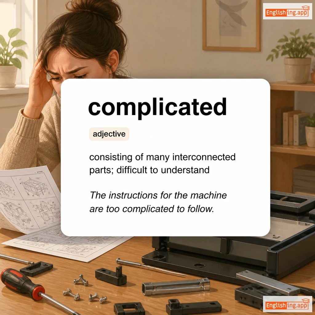 complicated definition card — visual illustration of the meaning