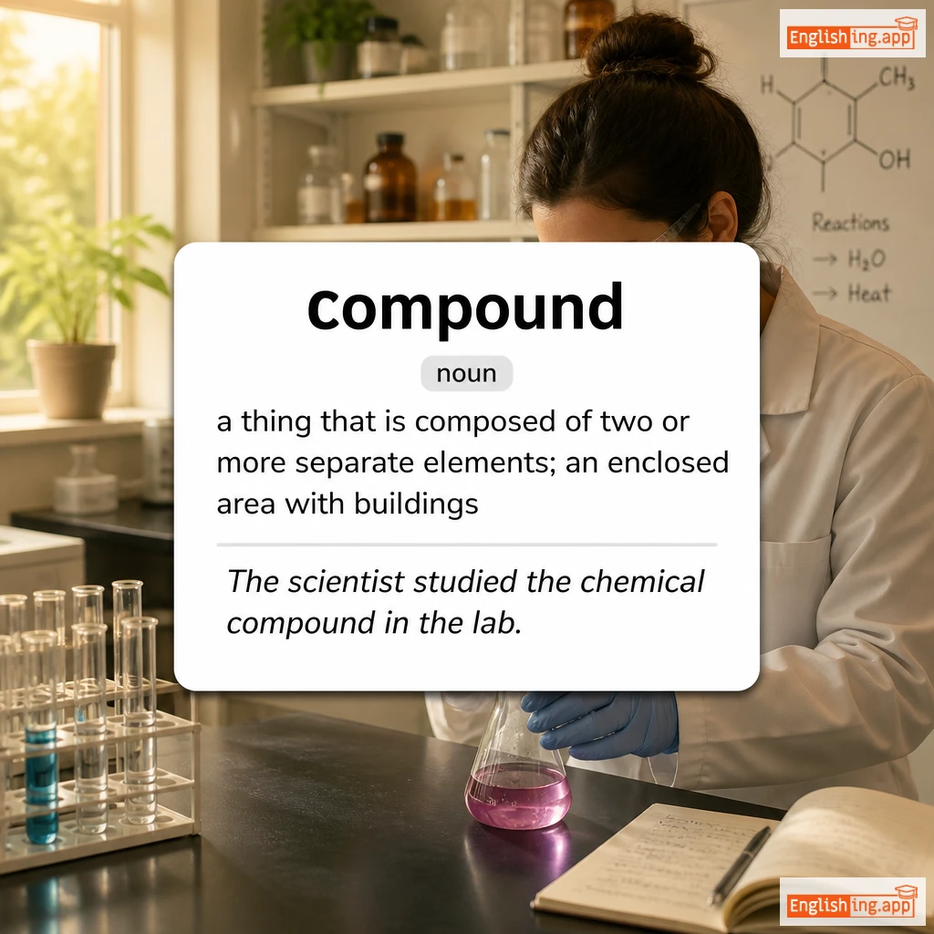 compound definition card — visual illustration of the meaning