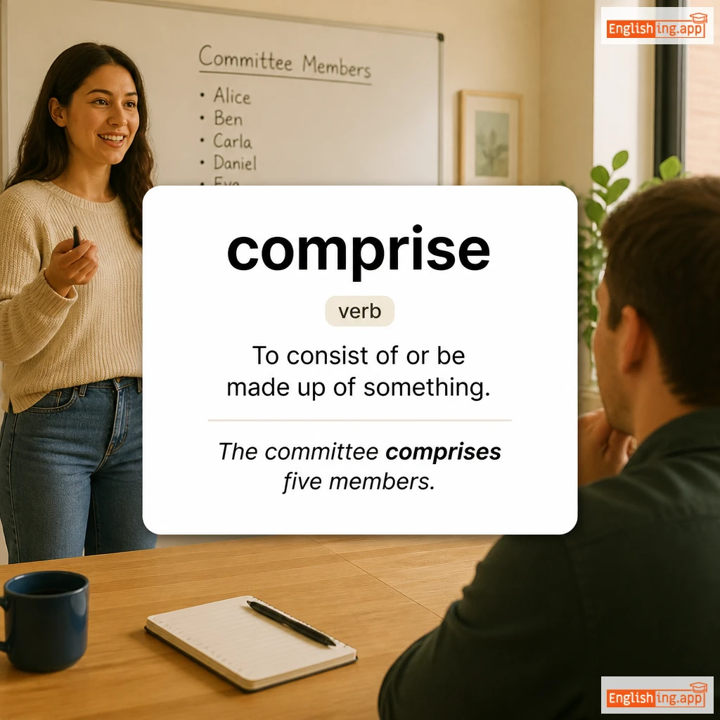 comprise definition card — visual illustration of the meaning