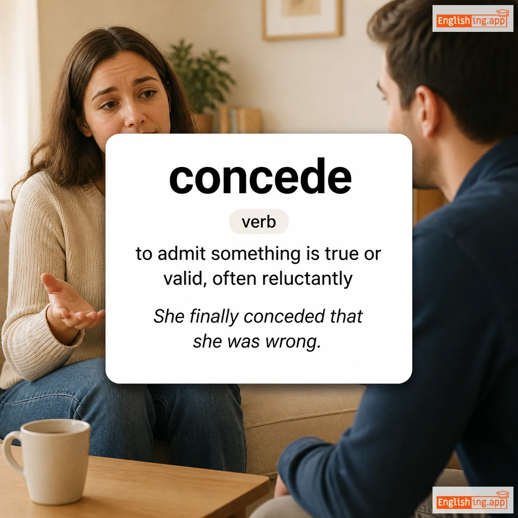 concede definition card — visual illustration of the meaning