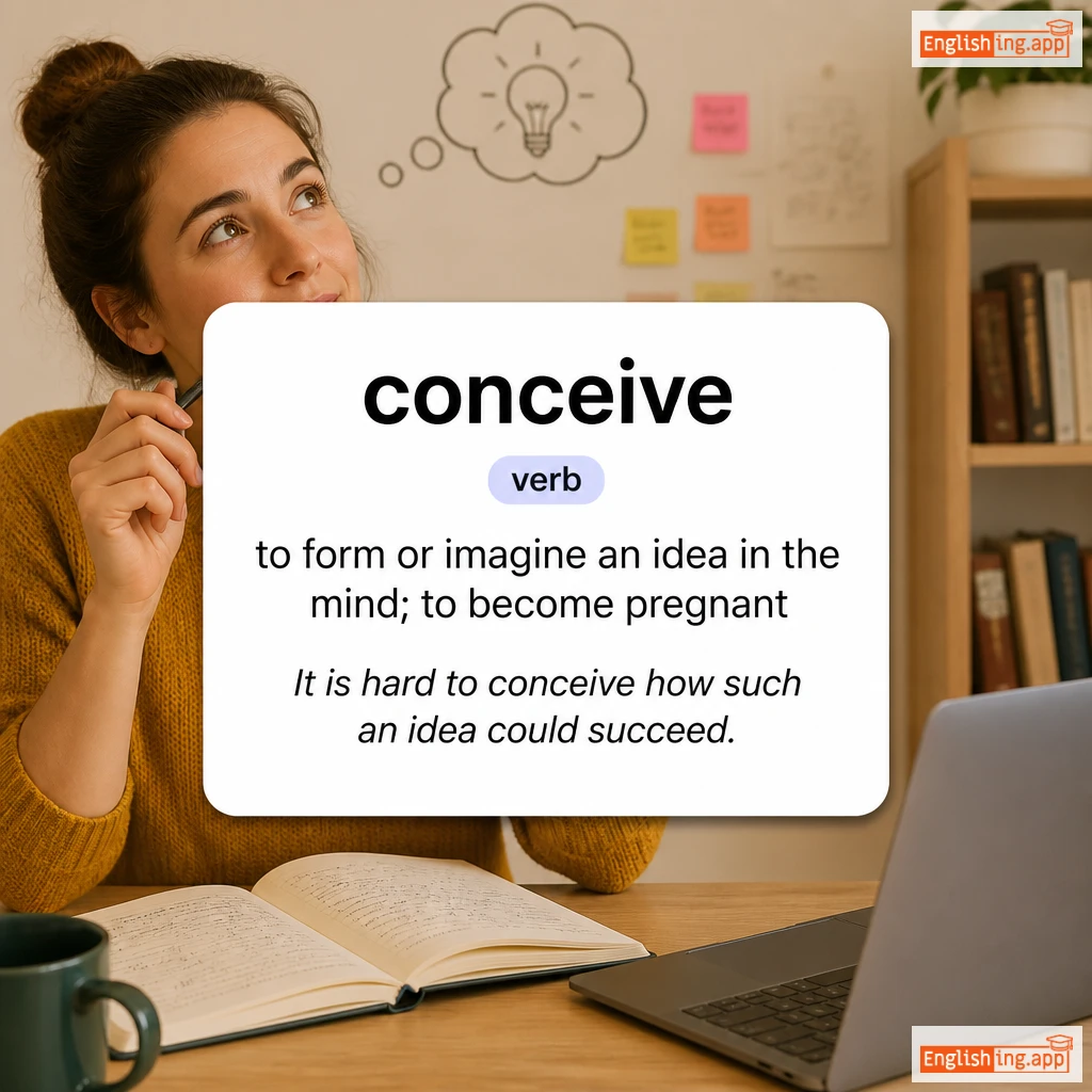 conceive definition card — visual illustration of the meaning