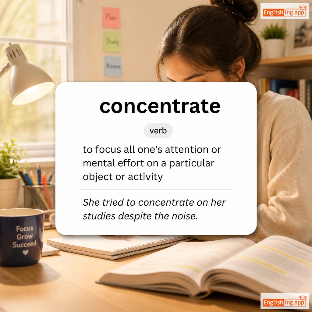 concentrate definition card — visual illustration of the meaning