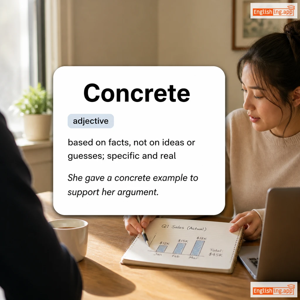 Concrete definition card — visual illustration of the meaning