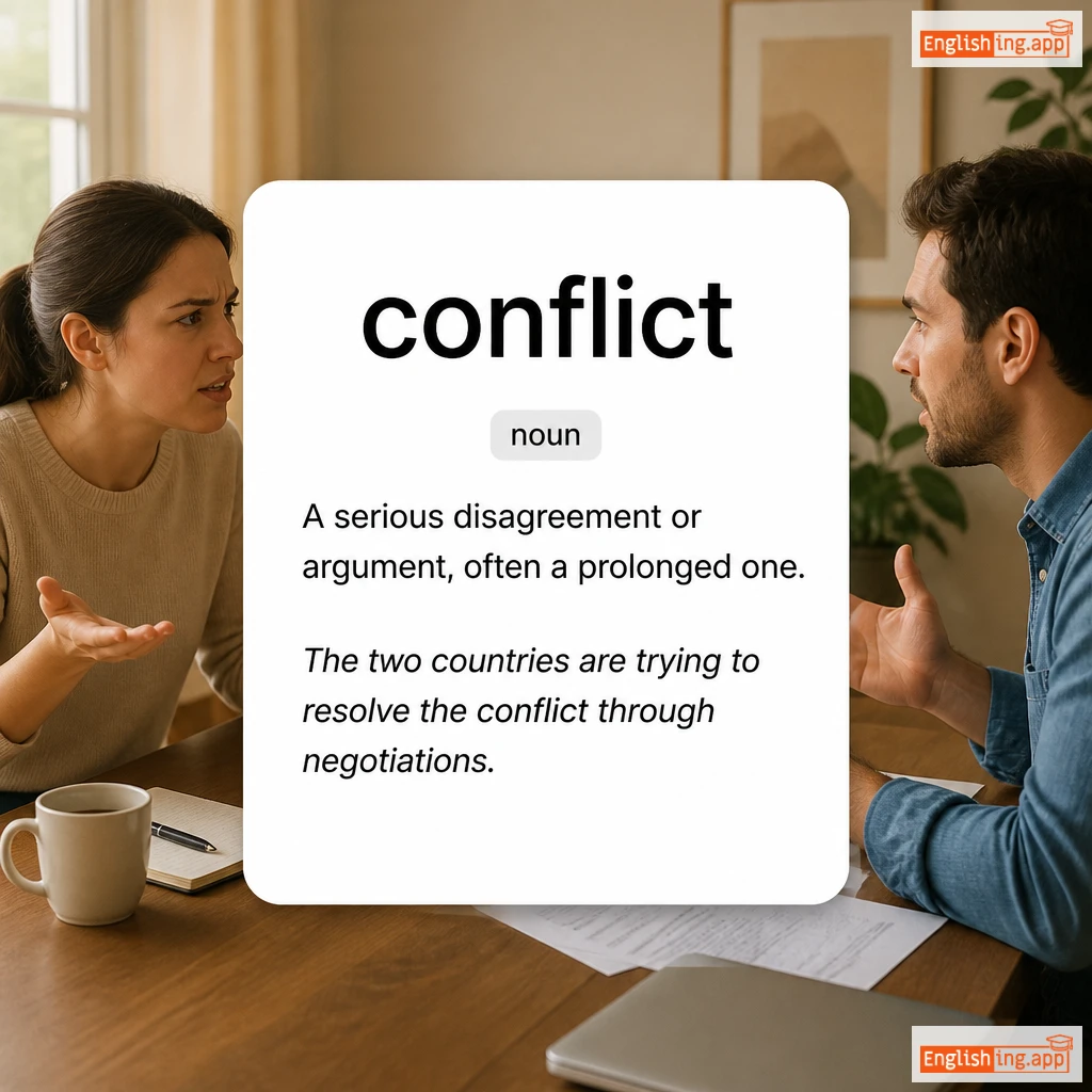 conflict definition card — visual illustration of the meaning