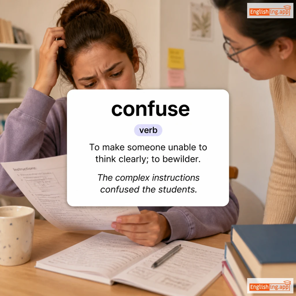 confuse definition card — visual illustration of the meaning