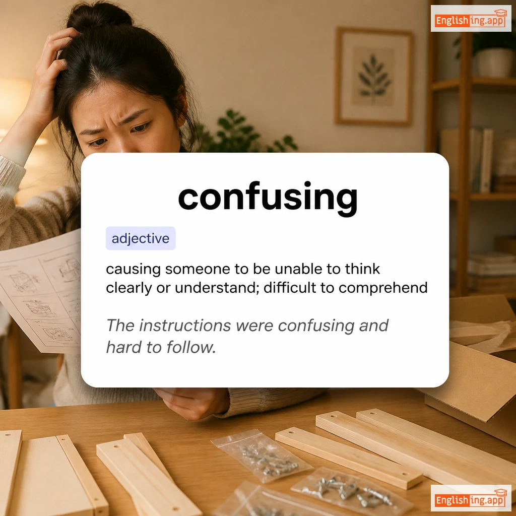 confusing definition card — visual illustration of the meaning