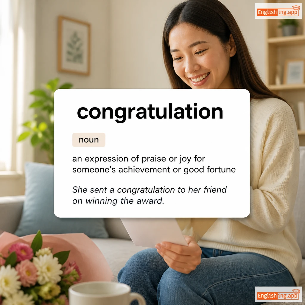 congratulation definition card — visual illustration of the meaning