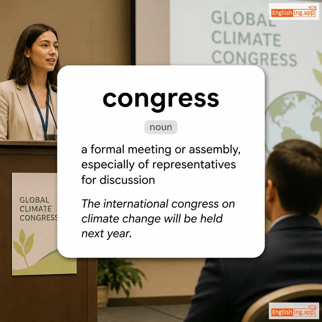 congress definition card — visual illustration of the meaning
