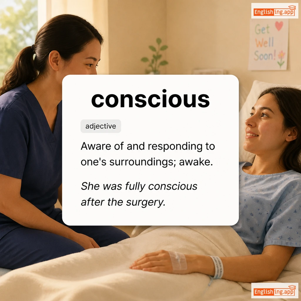 conscious definition card — visual illustration of the meaning