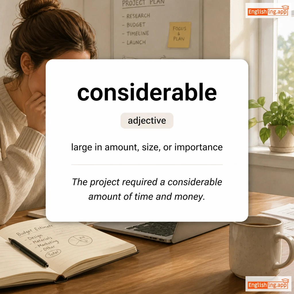 considerable definition card — visual illustration of the meaning