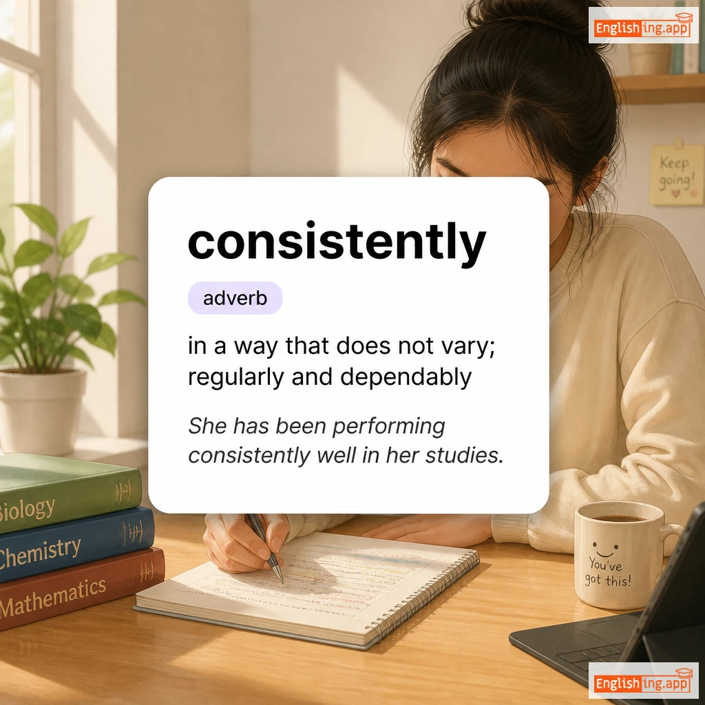 consistently definition card — visual illustration of the meaning