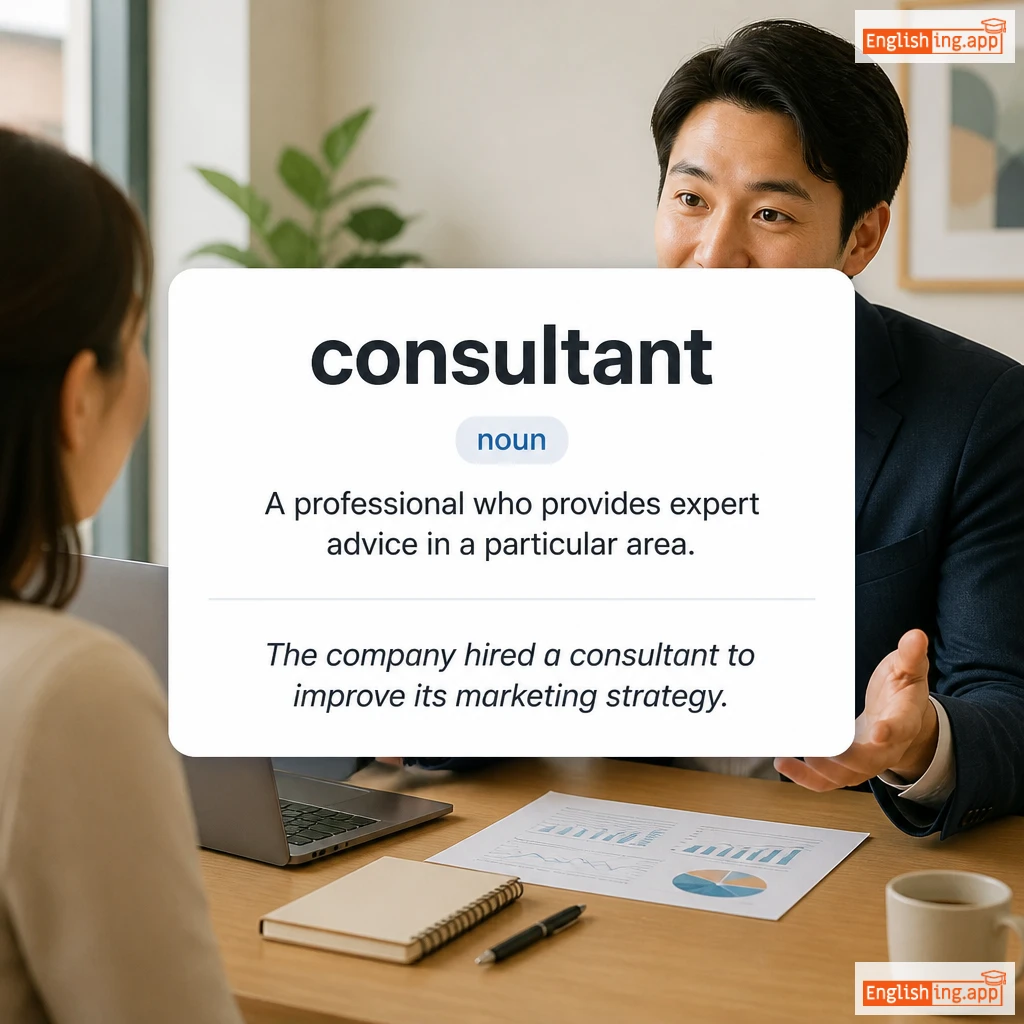 consultant definition card — visual illustration of the meaning