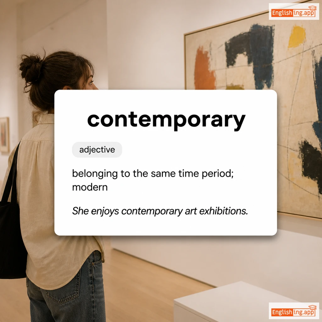 contemporary definition card — visual illustration of the meaning