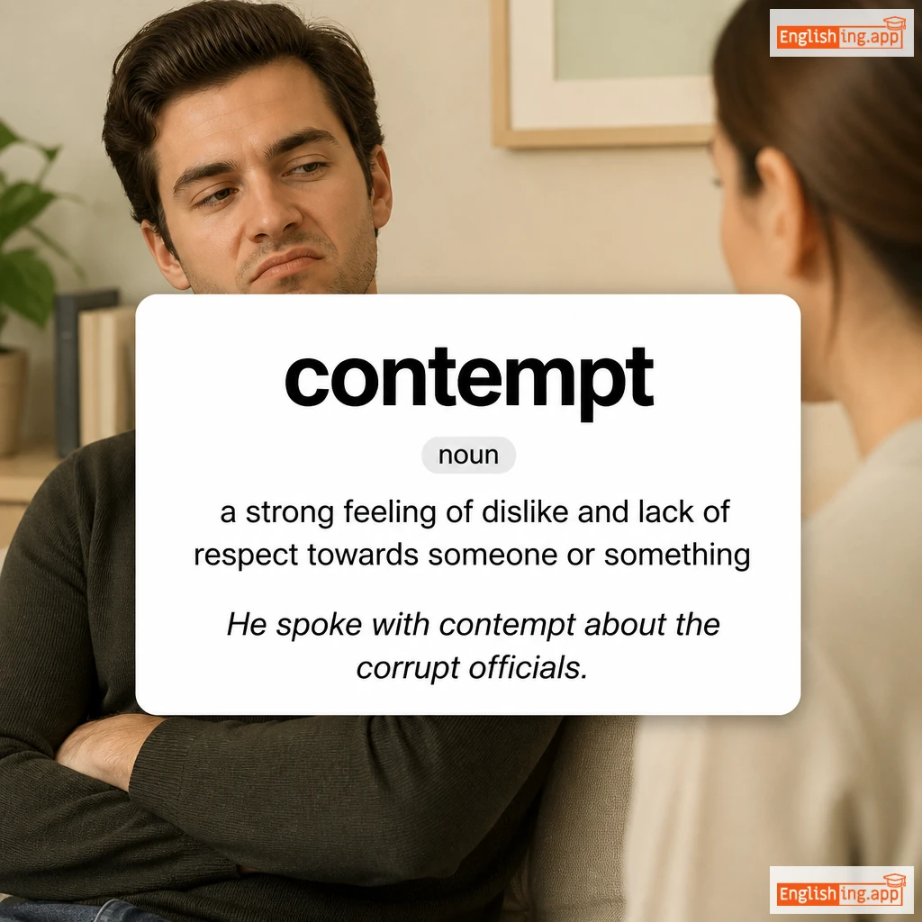 contempt definition card — visual illustration of the meaning