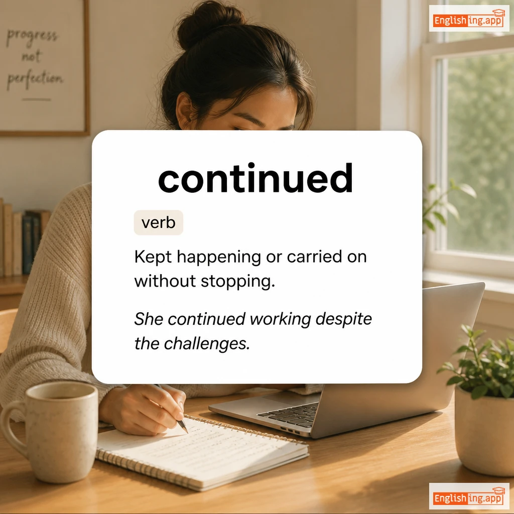 continued definition card — visual illustration of the meaning