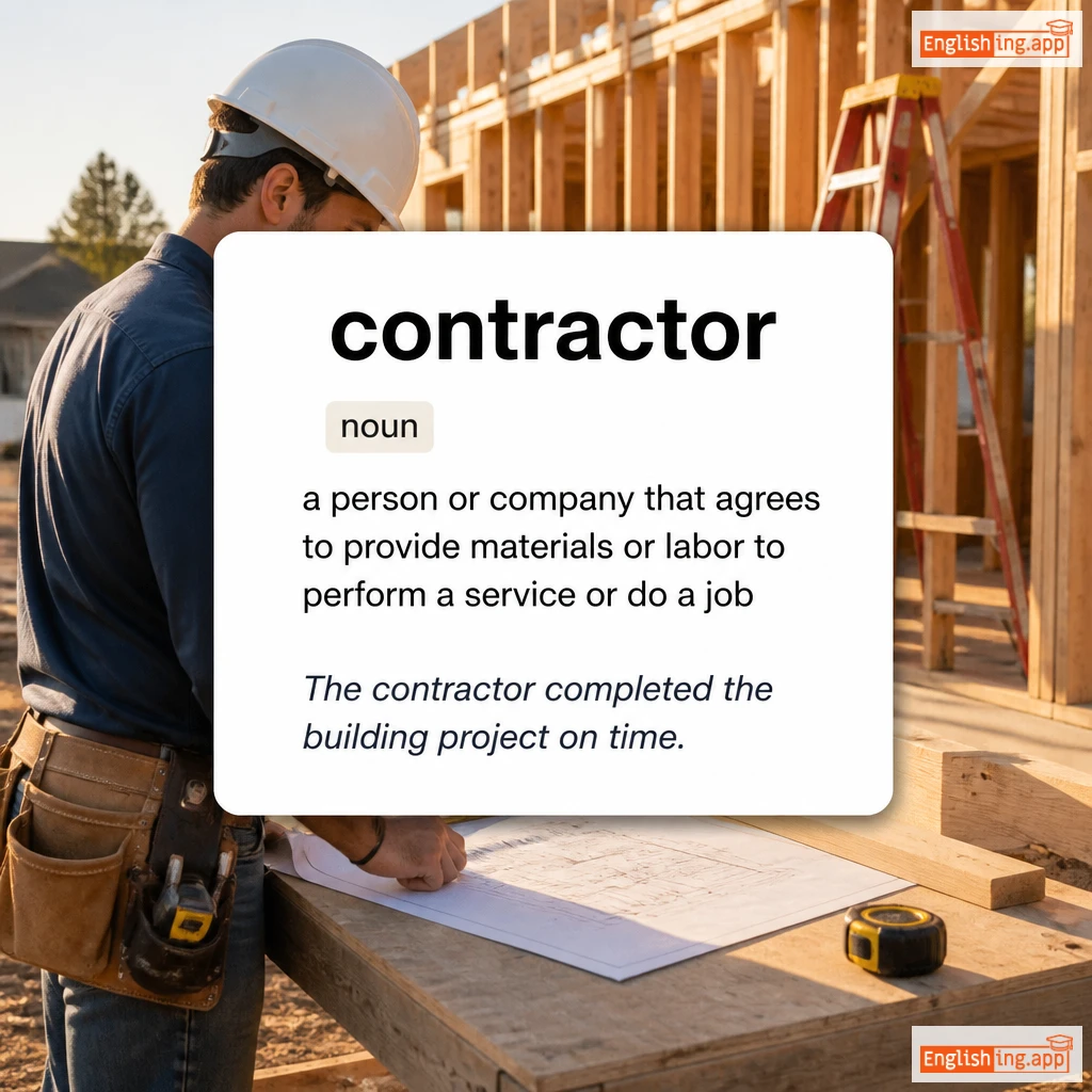 contractor definition card — visual illustration of the meaning